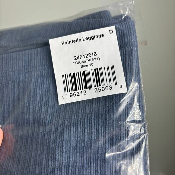 NEW! Tea Collection Blue Pointelle Leggings - Picture 2 of 3